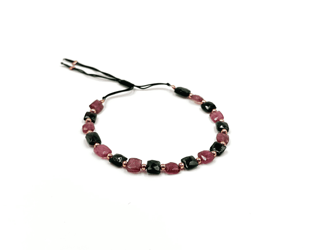 Bracelet Tourmaline noire et rose