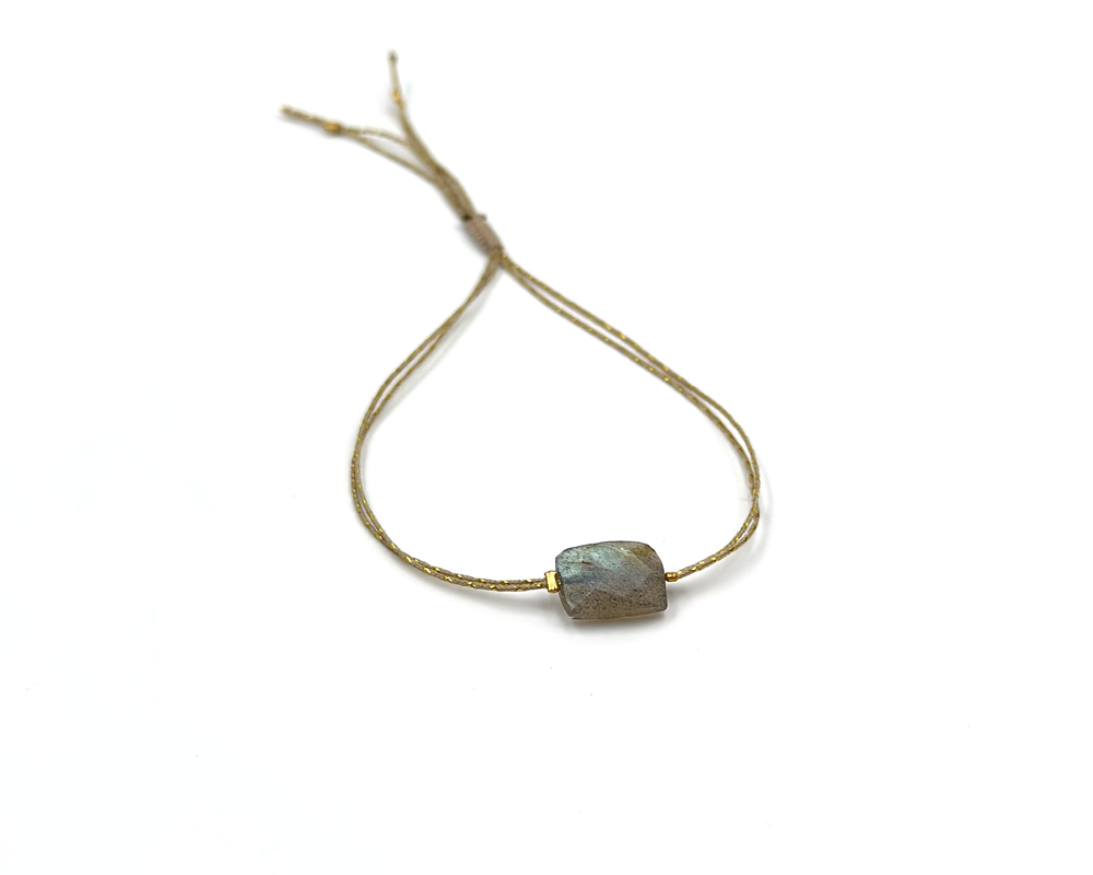 Bracelet pierre de Labradorite rectangle « Le Roc »