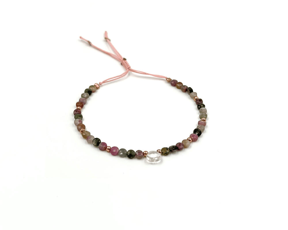 Bracelet tourmaline et améthyste